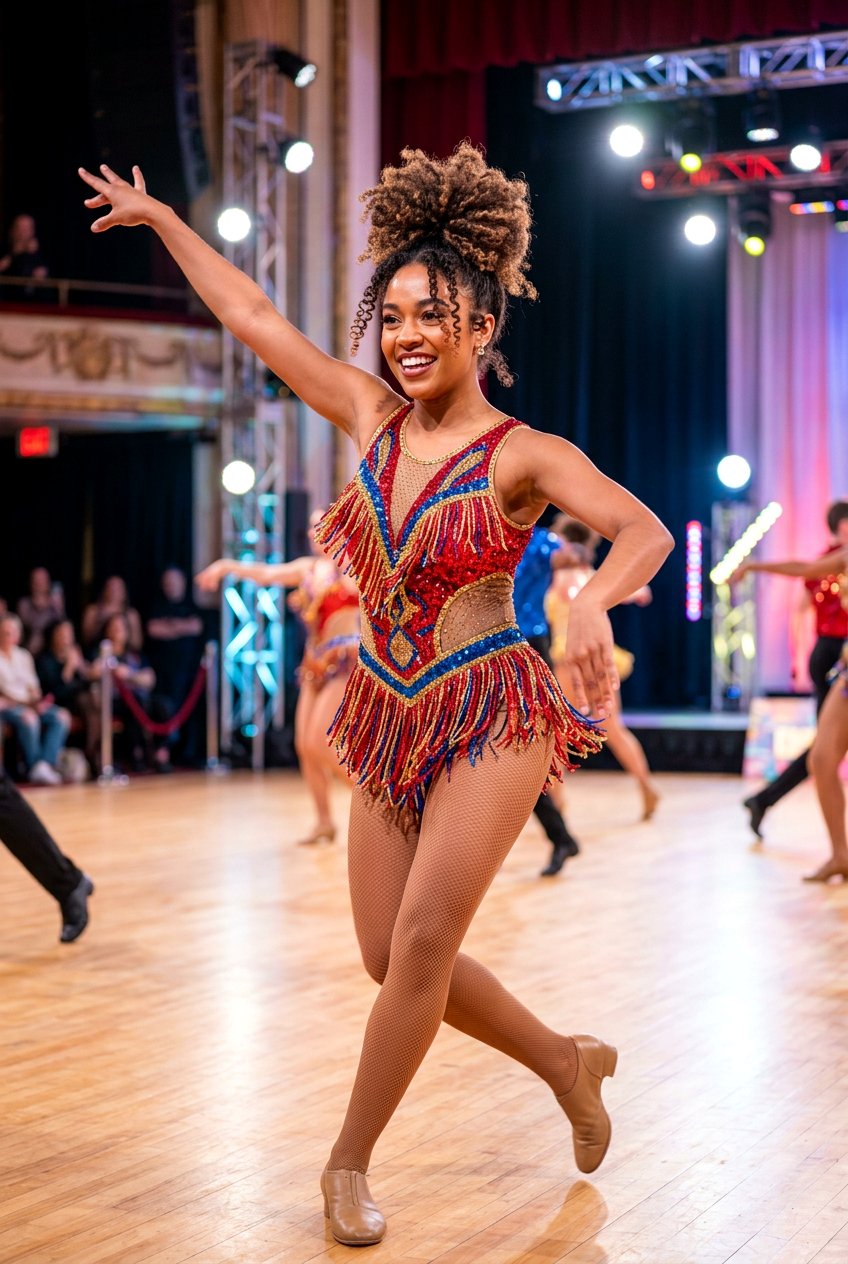 Curly High Bun - 20 competition dance hairstyles - 20 competition dance hairstyles