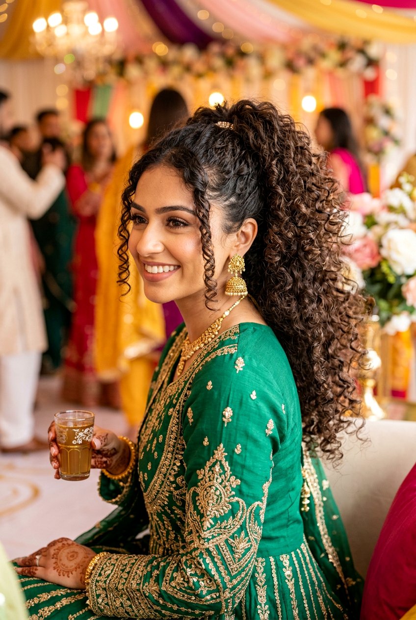 Curly High Eid Ponytail Hairstyle - 20 eid ponytail hairstyle - 20 eid ponytail hairstyle