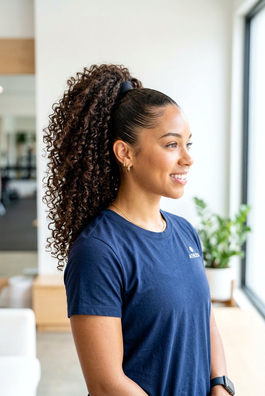 Curly High Ponytail - 20 everyday curls hairstyle - 20 everyday curls hairstyle