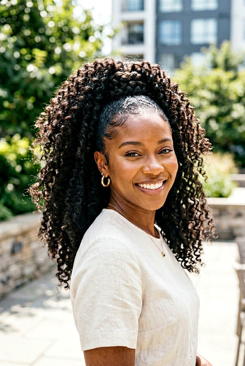 Curly High Ponytail - 20 bridal hairstyle for long curly hair - 20 bridal hairstyle for long curly hair