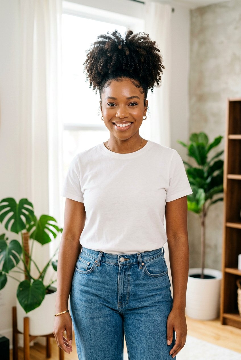 Curly High Puff For Brunch - 20 brunch hairstyles for women - 20 brunch hairstyles for women