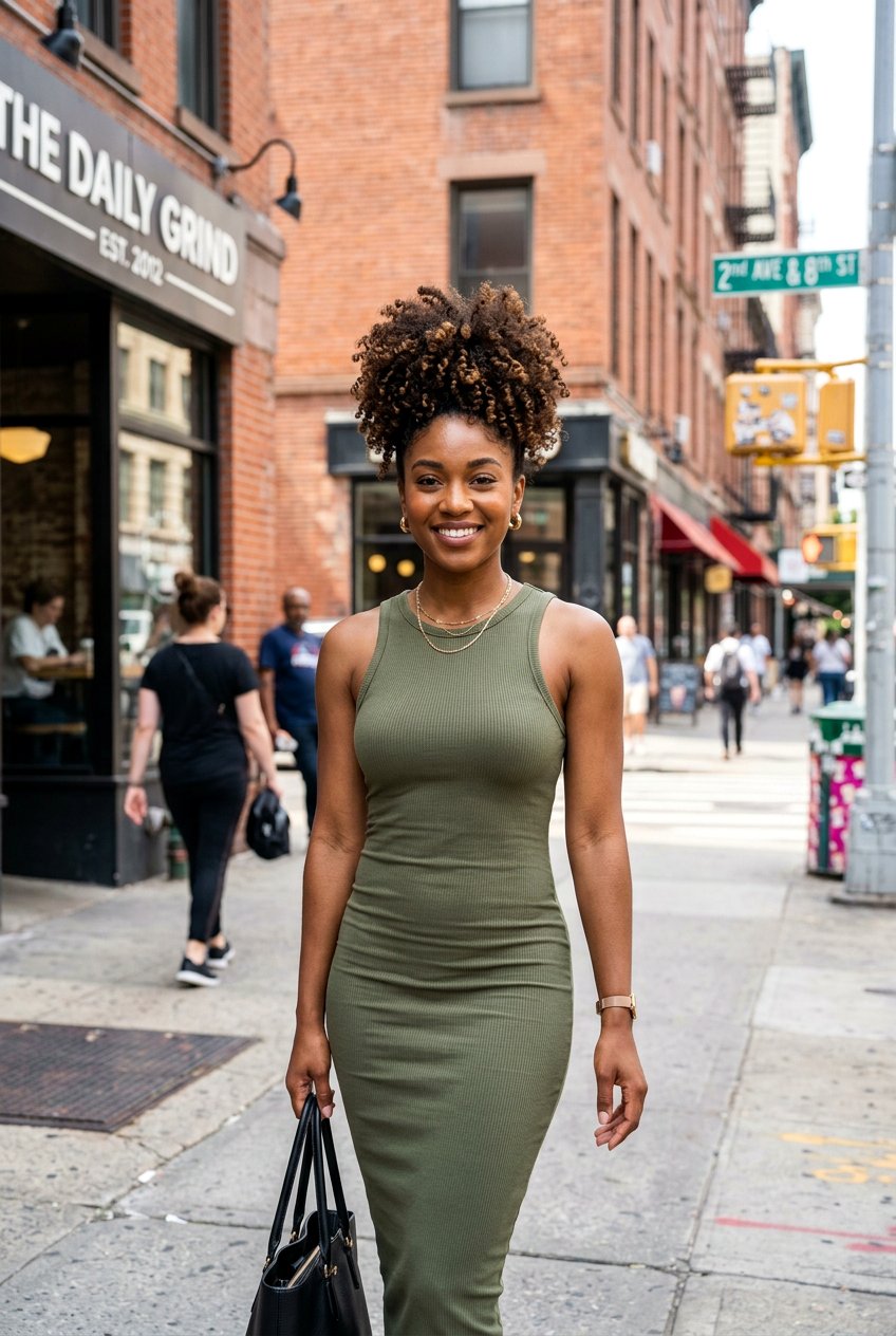 Curly High Puff For Engagement Photos - 20 engagement shoot hairstyles - 20 engagement shoot hairstyles