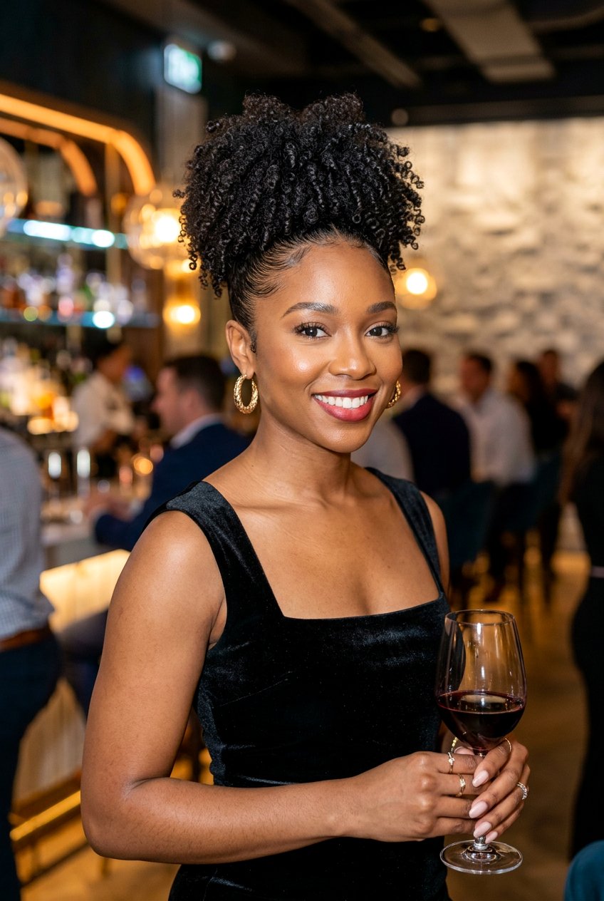 Curly High Puff Night Out Hair - 20 girls night out hairstyles - 20 girls night out hairstyles