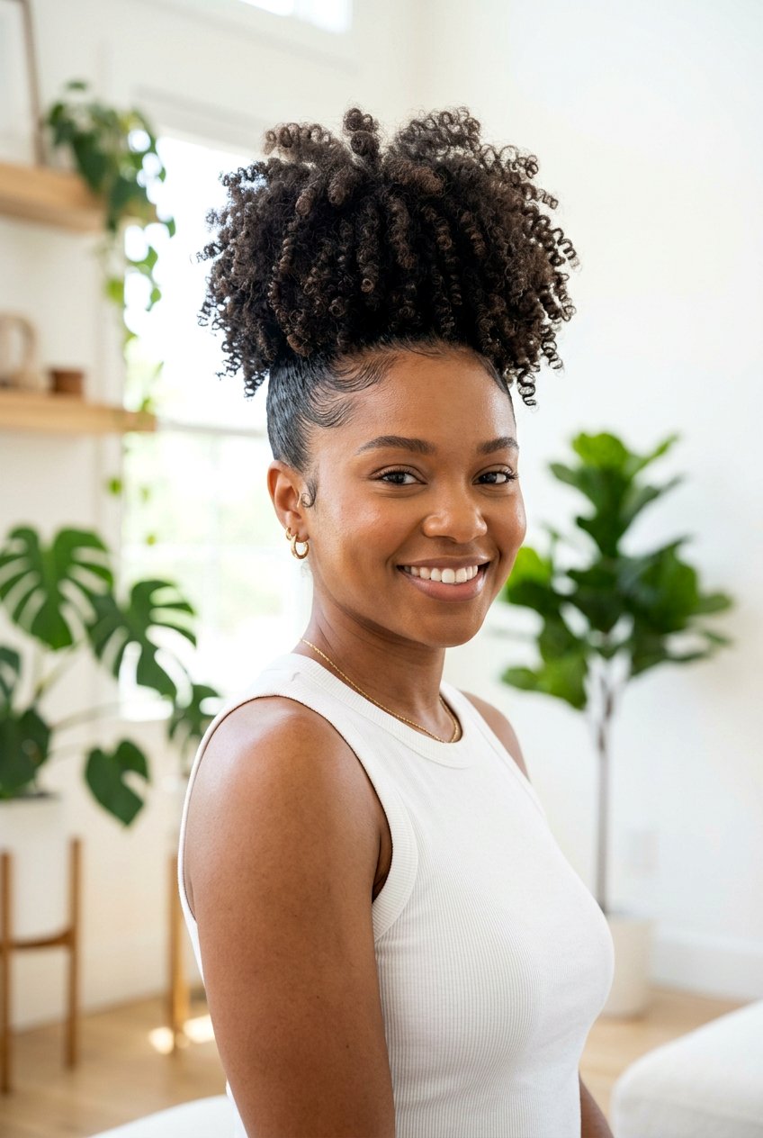 Curly High Puff Updo For Humidity - 20 anti humidity updo hairstyles - 20 anti humidity updo hairstyles