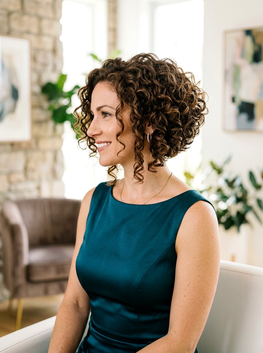 Curly Inverted Bob - 20 trendy haircut for curly hair 2026 - 20 trendy haircut for curly hair 2026