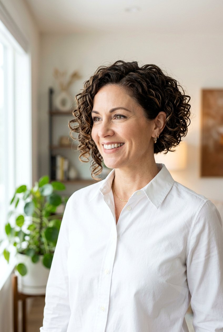 Curly Inverted Bob For Women Over 40 - 20 curly haircut for women over 40 - 20 curly haircut for women over 40