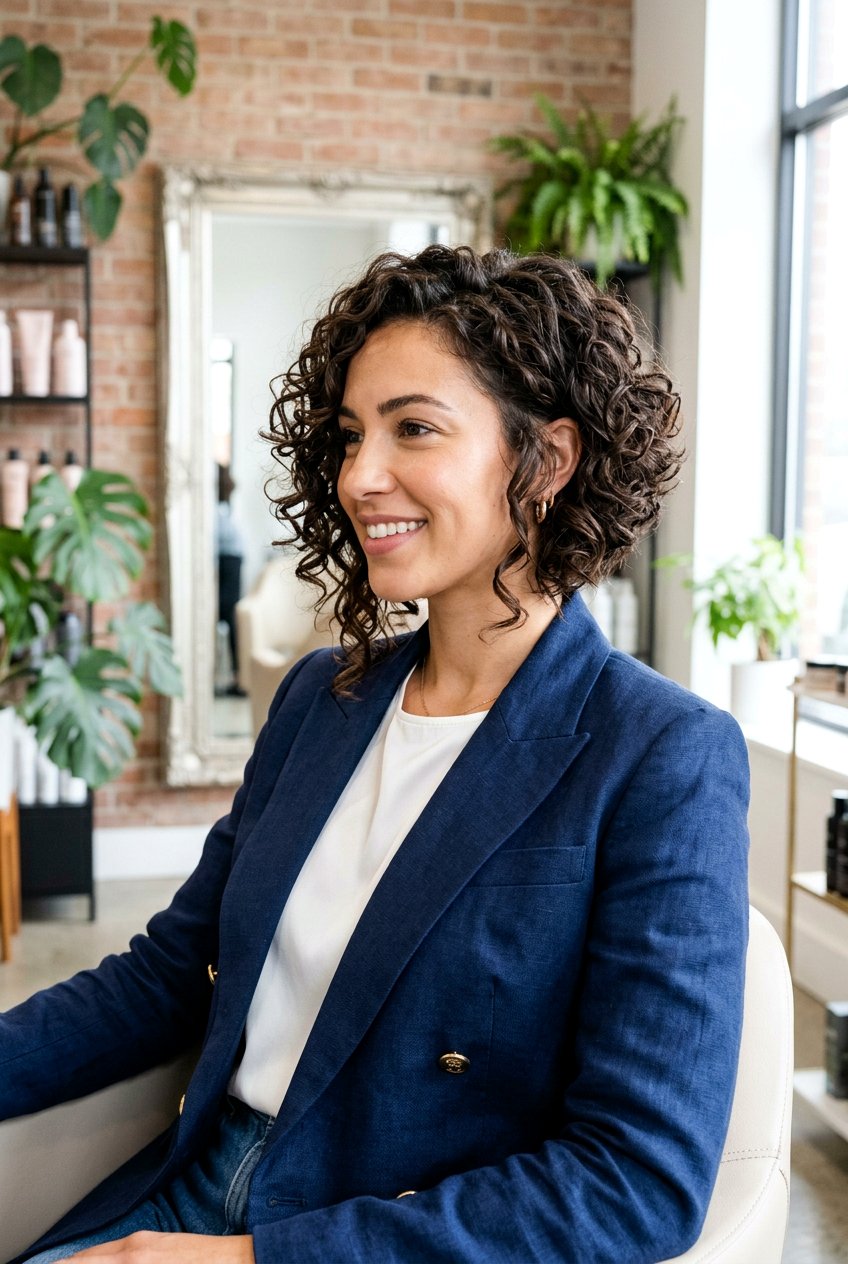 Curly Inverted Bob with Face Framing - 20 curly cut with face framing pieces - 20 curly cut with face framing pieces