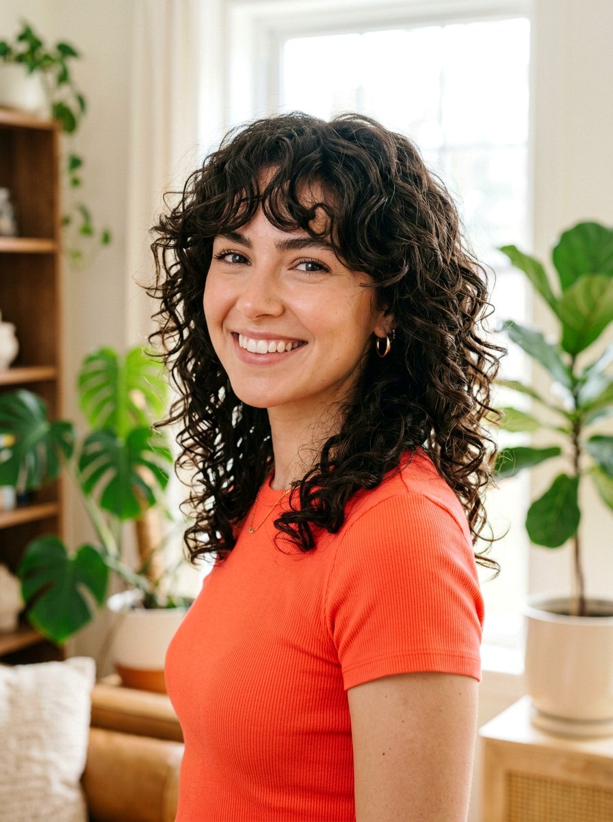 Curly Layered Haircut With Curtain Bangs - 20 elegant layered haircut with curtain bangs - 20 elegant layered haircut with curtain bangs