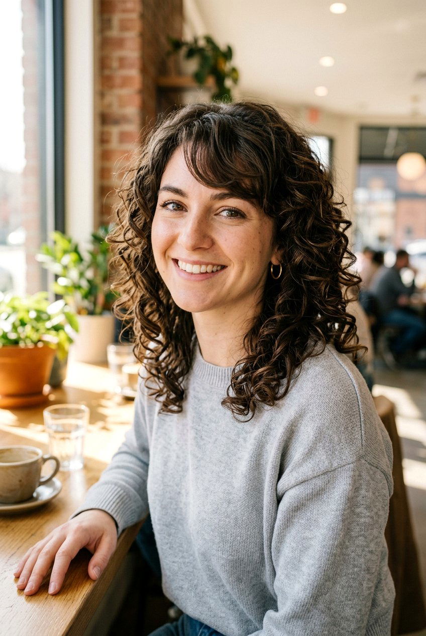 Curly Layered Haircut With Side Bangs - 20 layered haircut with side bangs - 20 layered haircut with side bangs