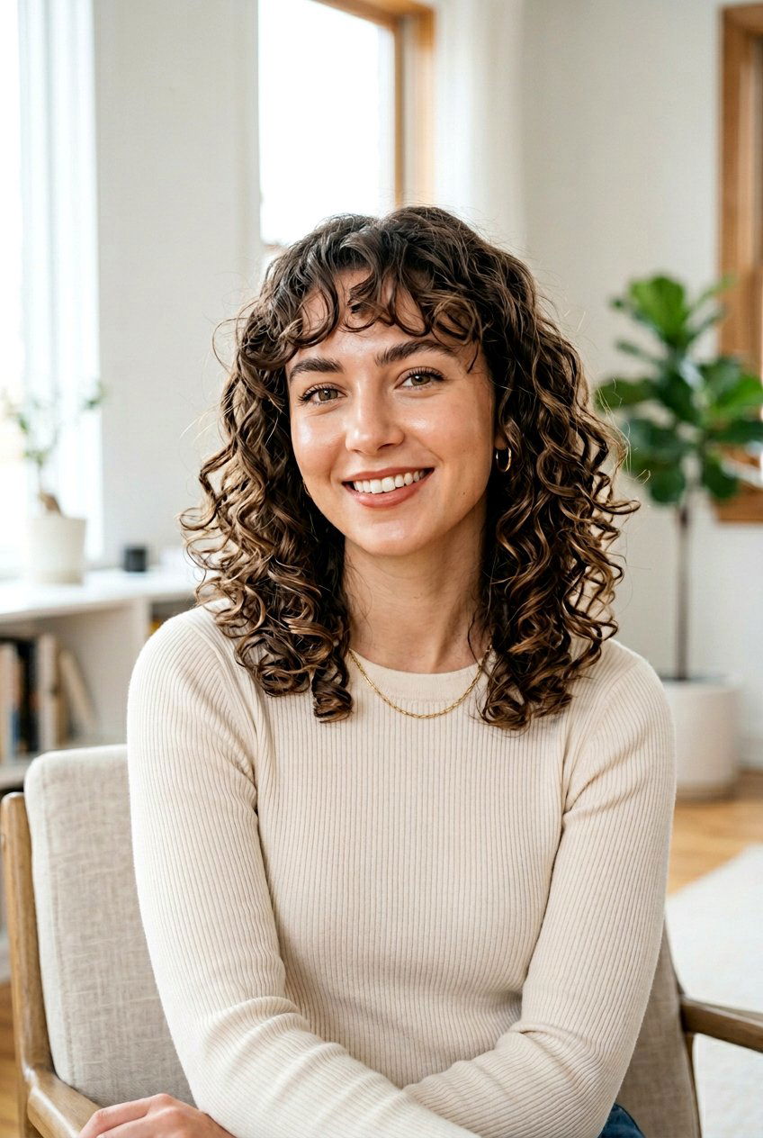 Curly Lob Haircut With Curtain Bangs - 20 curly haircut with curtain bangs - 20 curly haircut with curtain bangs