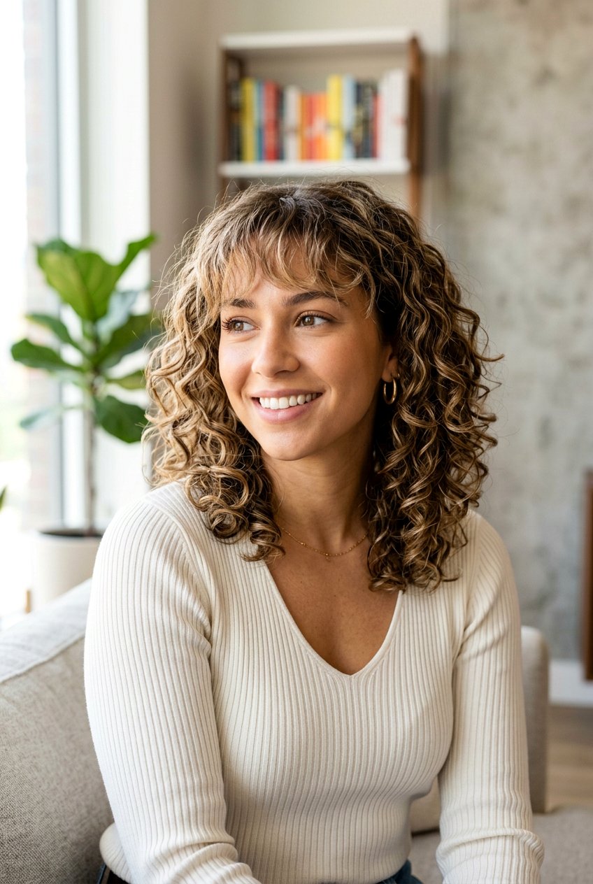 Curly Lob Haircut With Layers And Bangs - 20 curly lob haircut - 20 curly lob haircut
