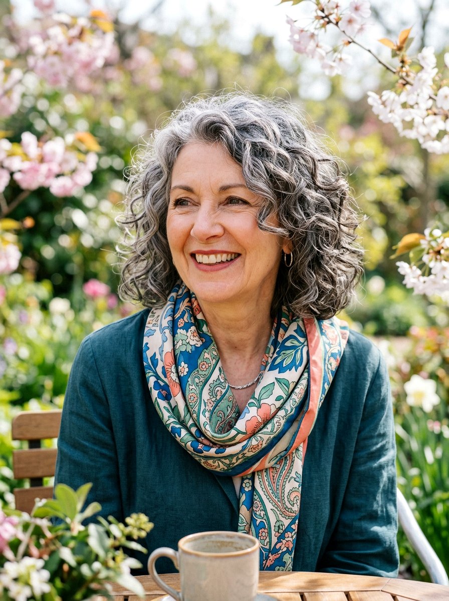 Curly Lob With Face Framing Layers - 20 curly lob haircut for older women - 20 curly lob haircut for older women