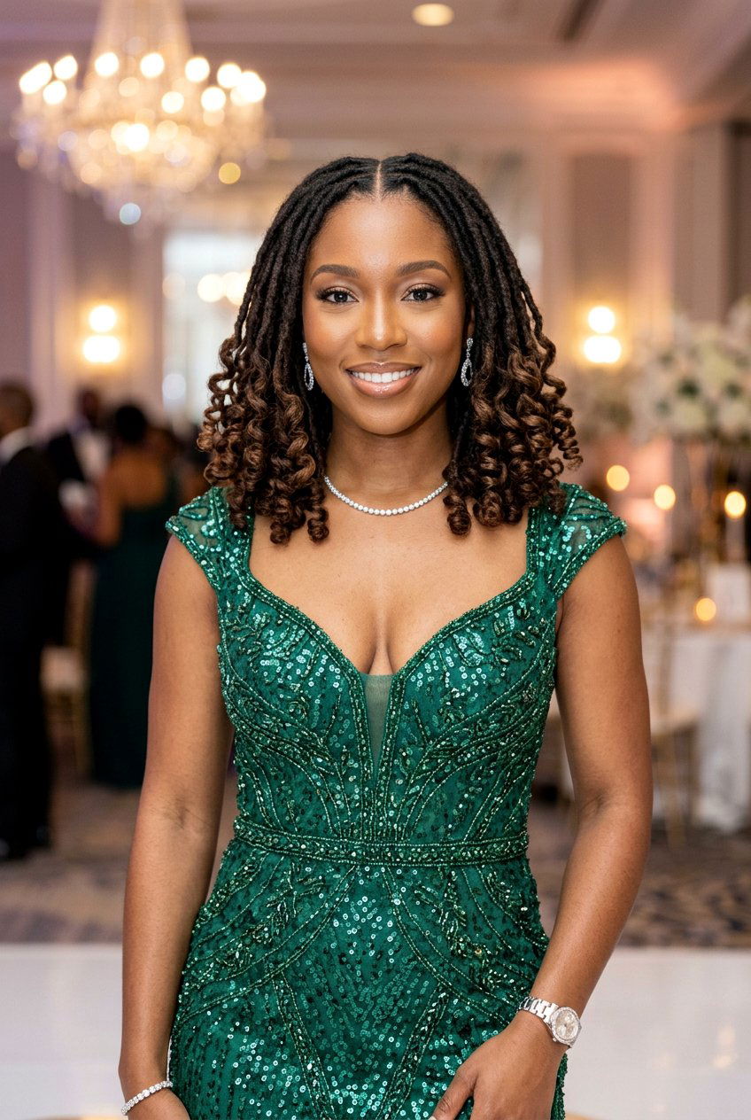 Curly Loc Bob Middle Part - 20 loc bob with middle part - 20 loc bob with middle part