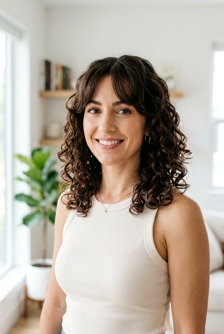 Curly Long Bob With Curtain Bangs - 20 long bob with curtain bangs - 20 long bob with curtain bangs