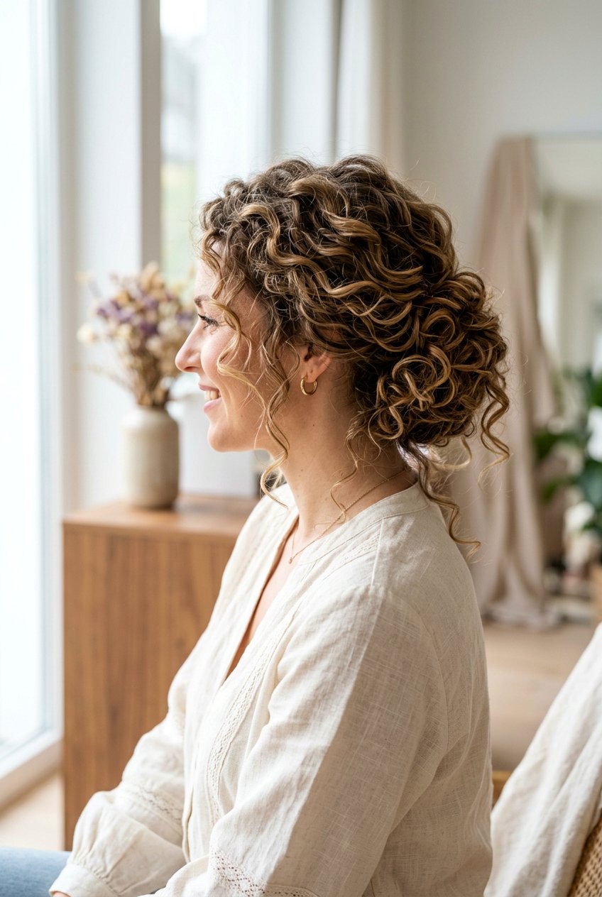 Curly Loose Updo For Air Drying - 20 air dry hairstyles for curly hair - 20 air dry hairstyles for curly hair