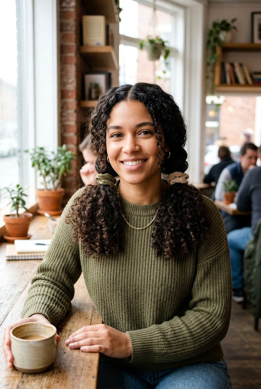 Curly Low Pigtails - 20 everyday curls hairstyle - 20 everyday curls hairstyle