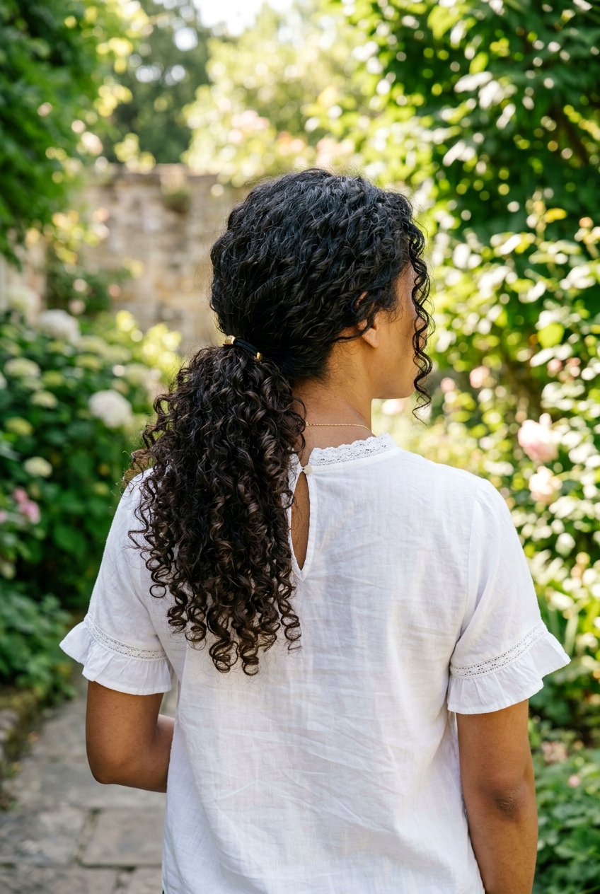 Curly Low Ponytail For Humid Weather - 20 humid weather curly hairstyles - 20 humid weather curly hairstyles