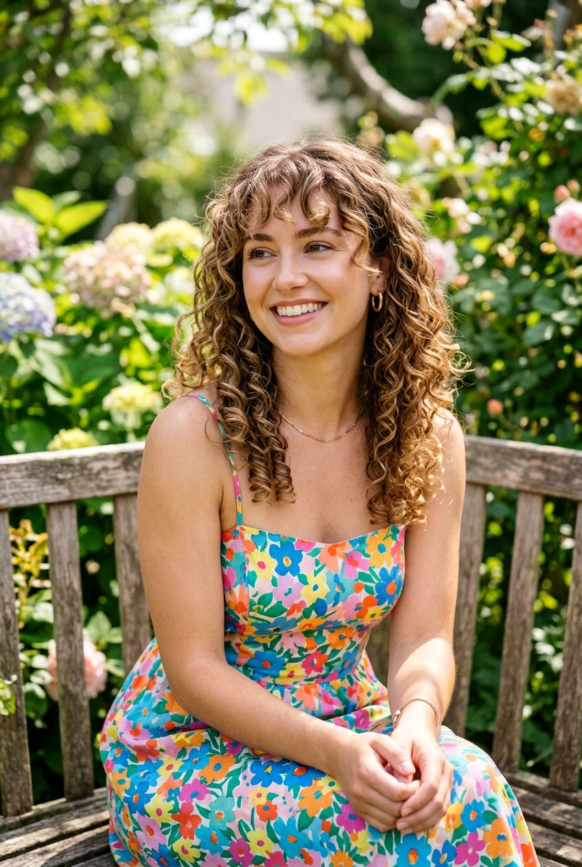 Curly Medium Hair With Bottleneck Bangs - 20 bottleneck bangs for medium hair women - 20 bottleneck bangs for medium hair women