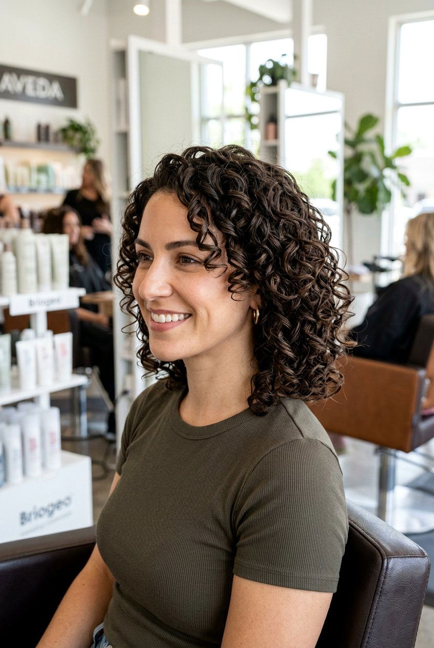 Curly Medium Length Cut - 20 medium haircuts for thick hair - 20 medium haircuts for thick hair