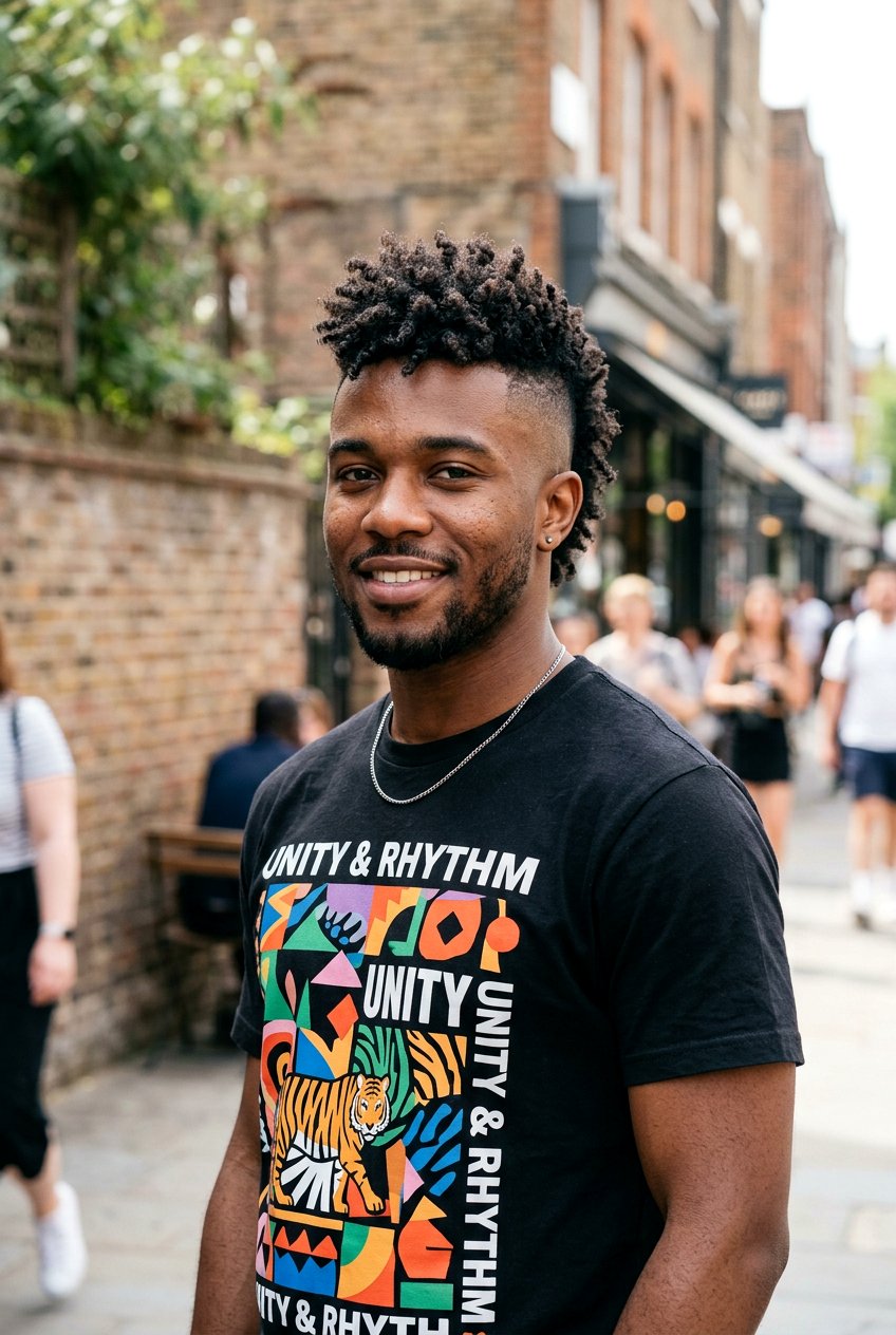 Curly Mohawk - 20 mens haircut for curly thick hair - 20 men’s haircut for curly thick hair