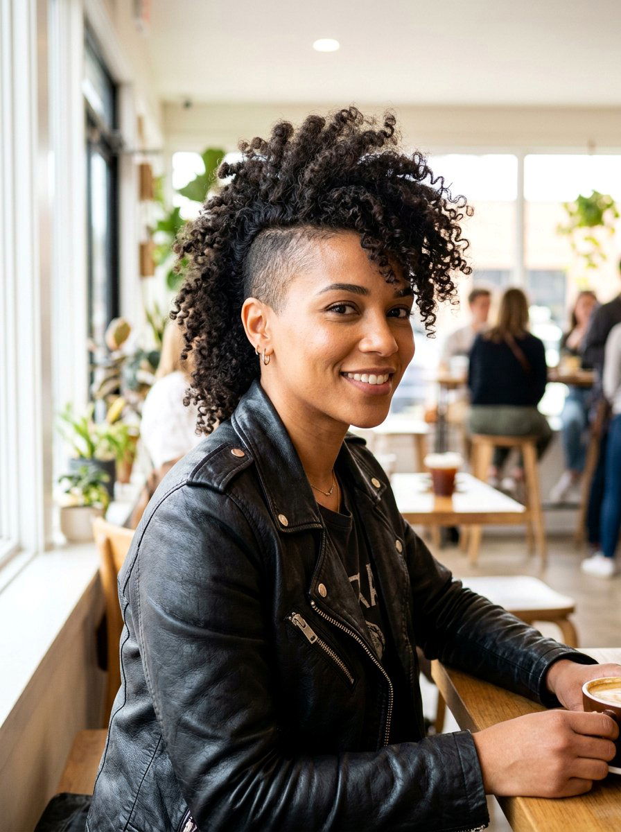 Curly Mohawk Haircut - 20 haircut for transition from relaxed to natural hair - 20 haircut for transition from relaxed to natural hair