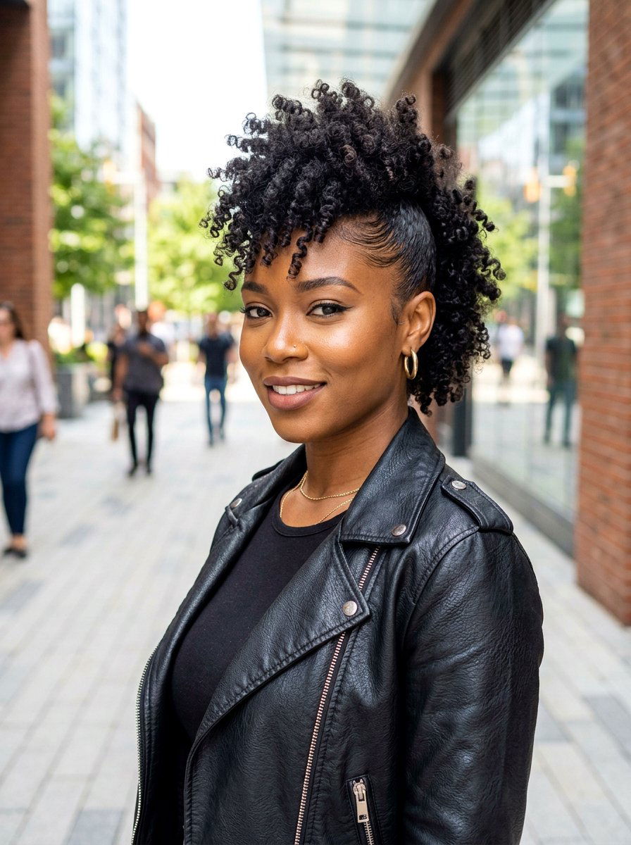 Curly Mohawk Updo - 20 date night hairstyle with romantic curls - 20 date night hairstyle with romantic curls