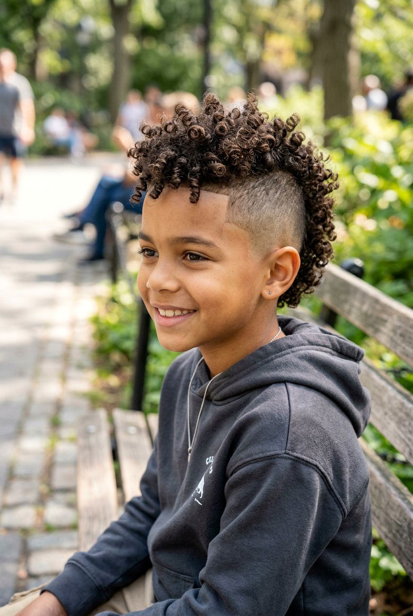 Curly Mohawk for Mixed Boys - 20 mixed boys curly haircuts - 20 mixed boys curly haircuts