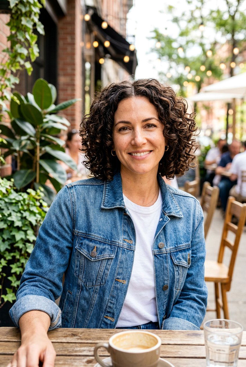 Curly Mom Bob With Middle Part - 20 mom bob haircut with middle part - 20 mom bob haircut with middle part