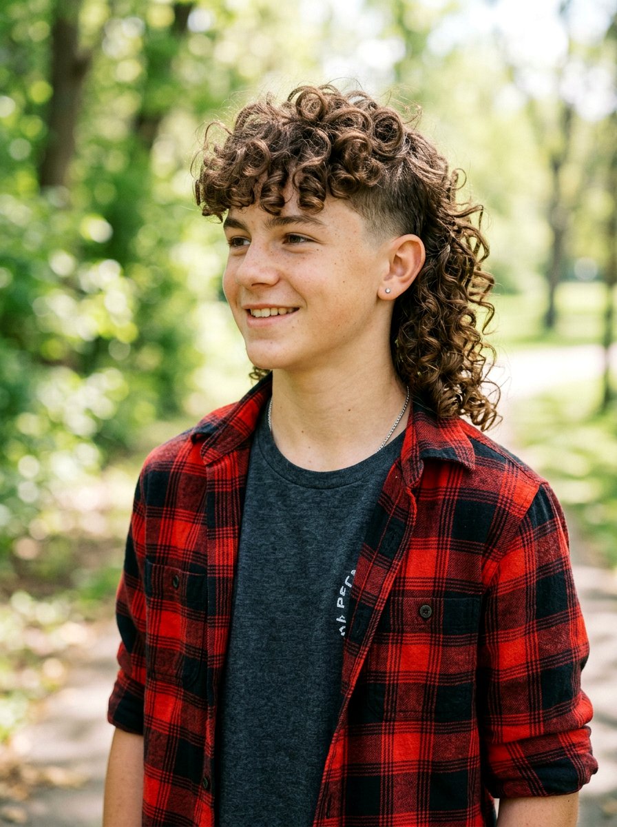Curly Mullet - 20 school haircut for teenage boys with curls - 20 school haircut for teenage boys with curls