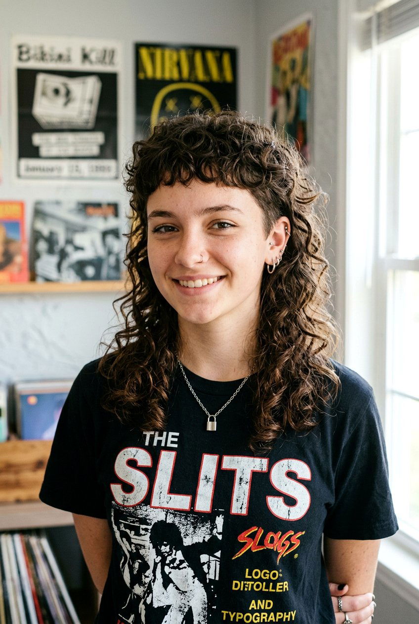 Curly Mullet With Baby Bangs - 20 curly haircut for teenage girls with bangs - 20 curly haircut for teenage girls with bangs