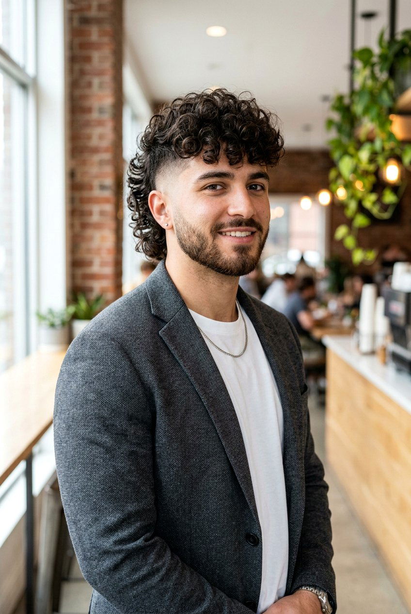 Curly Mullet With High Taper Fade - 20 curly mullet with taper fade - 20 curly mullet with taper fade