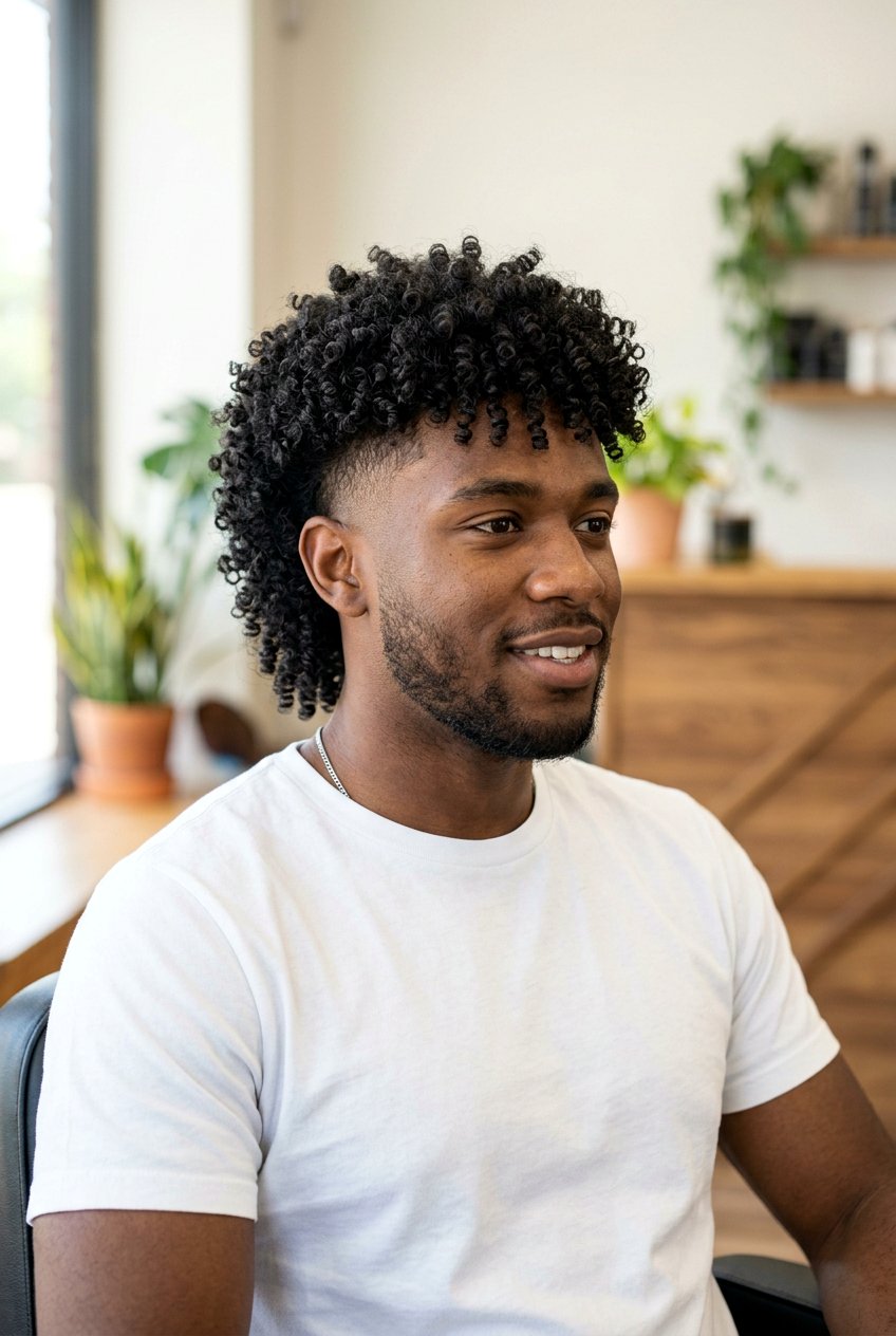 Curly Mullet With Low Taper Fade - 20 curly mullet with taper fade - 20 curly mullet with taper fade