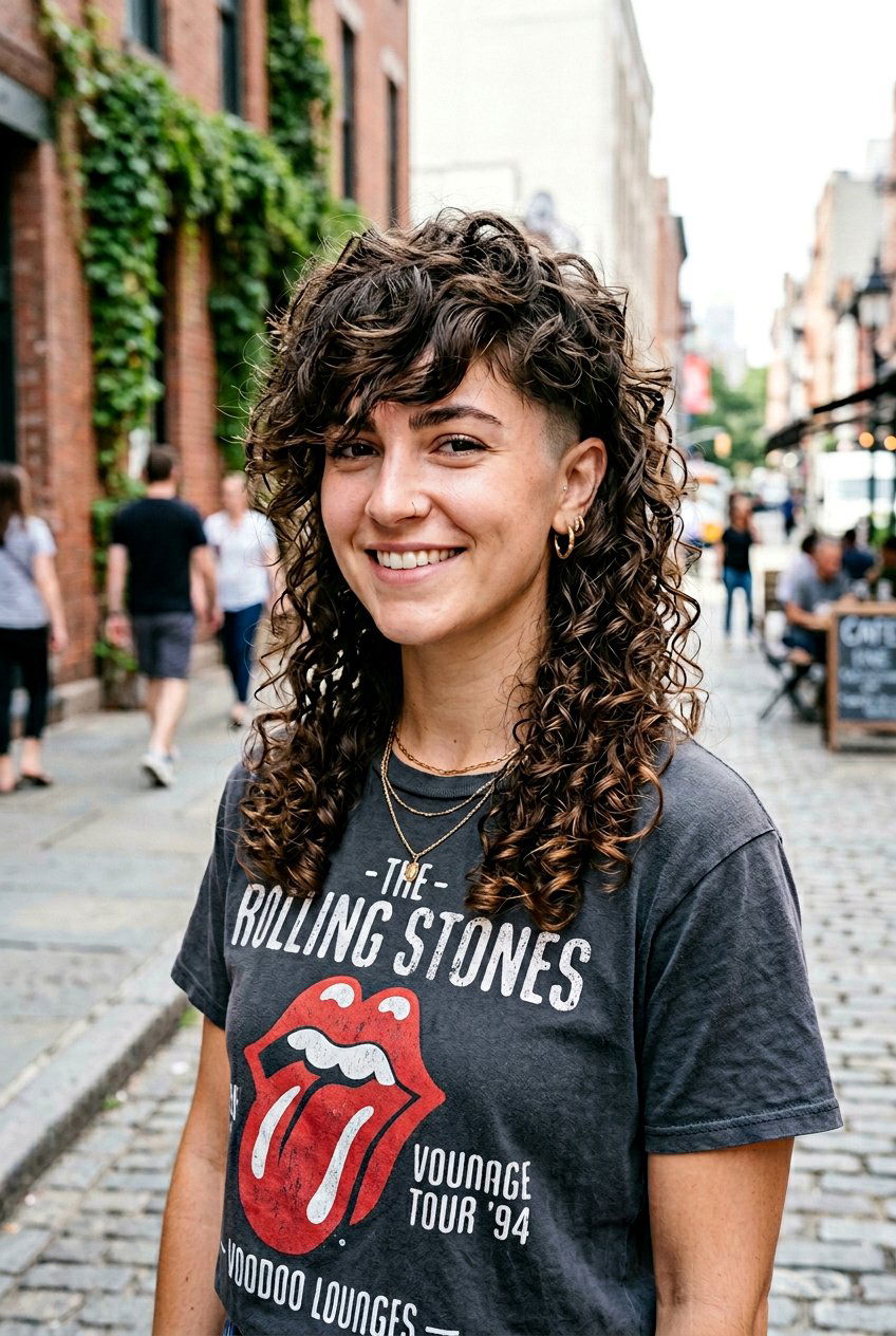Curly Mullet With Side Bangs - 20 curly haircut with side bangs - 20 curly haircut with side bangs