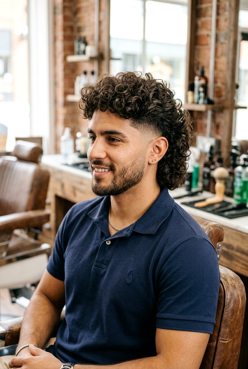 Curly Mullet With Skin Taper Fade - 20 curly mullet with taper fade - 20 curly mullet with taper fade