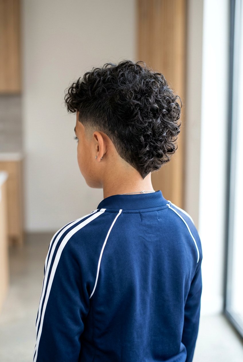 Curly Mullet With V Shaped Nape - 20 curly mullet haircut for boys - 20 curly mullet haircut for boys