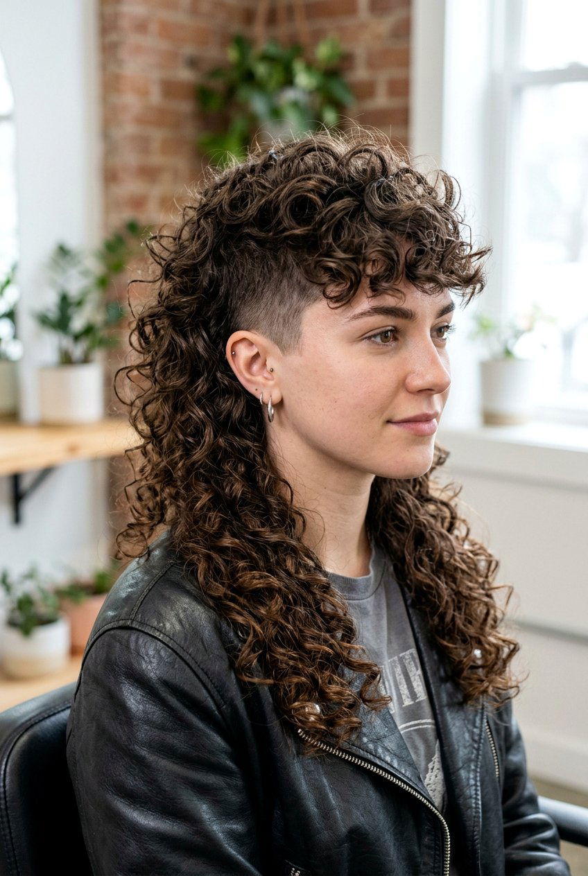 Curly Mullet - 20 low maintenance haircuts for curly hair - 20 low maintenance haircuts for curly hair