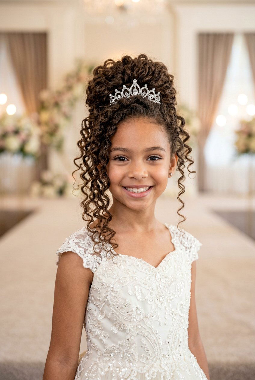 Curly Pageant Updo For Girls - 20 pageant curls for girls - 20 pageant curls for girls