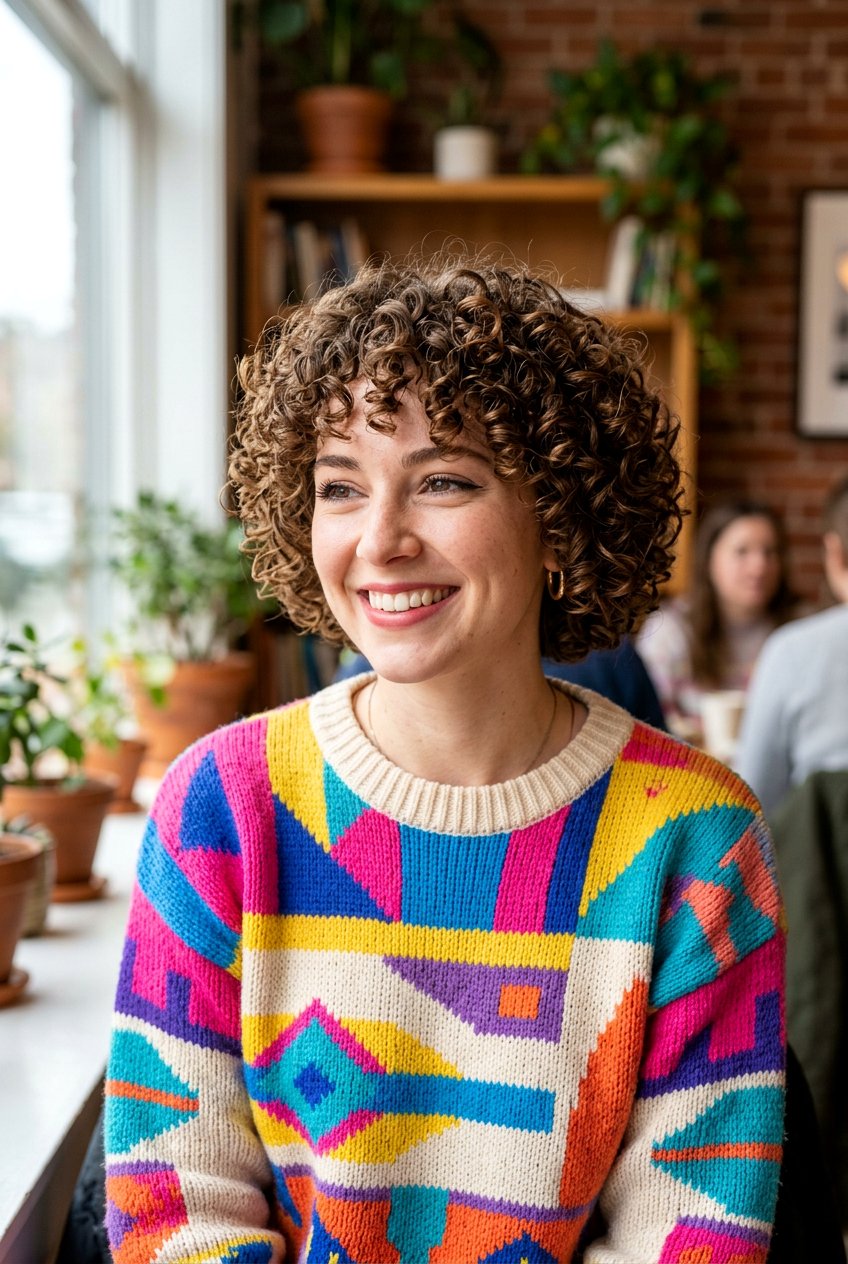 Curly Perm Haircut - 20 80s layered short haircut women