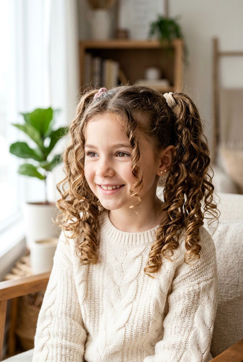 Curly Pigtails With Face Framing Pieces - 20 pigtail curls for girls - 20 pigtail curls for girls
