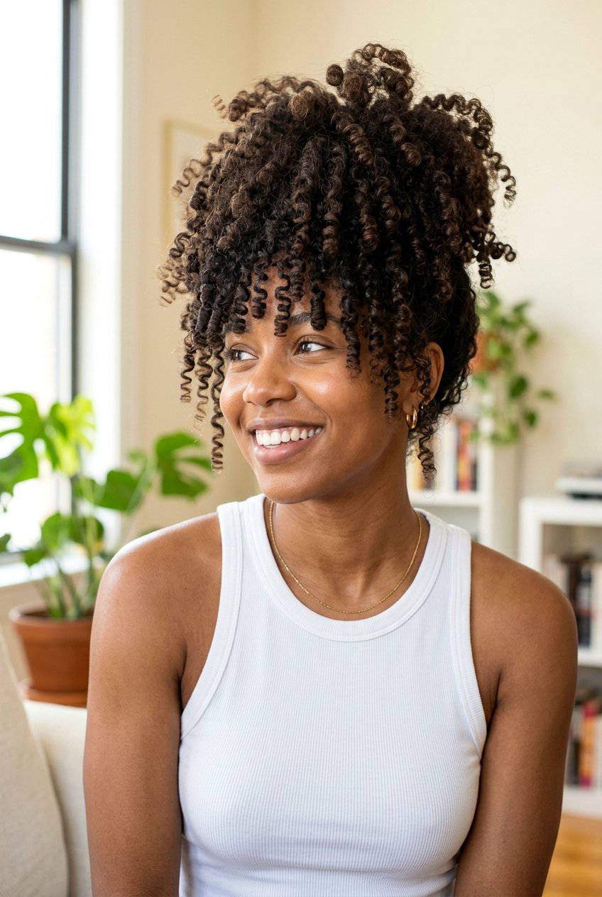 Curly Pineapple Hairstyle - 20 everyday curls hairstyle - 20 everyday curls hairstyle