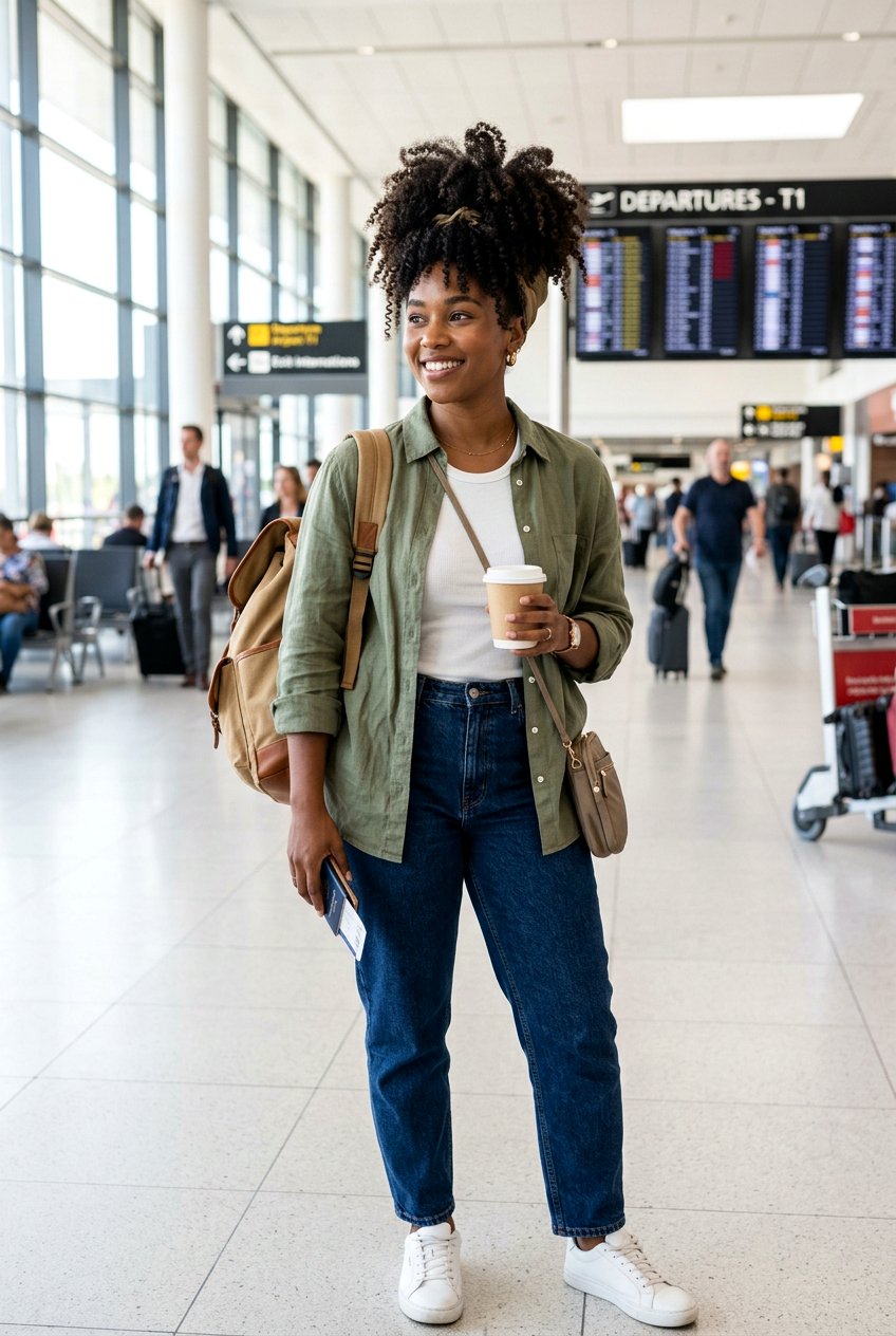 Curly Pineapple Updo For Natural Hair - 20 travel friendly hairstyles - 20 travel friendly hairstyles