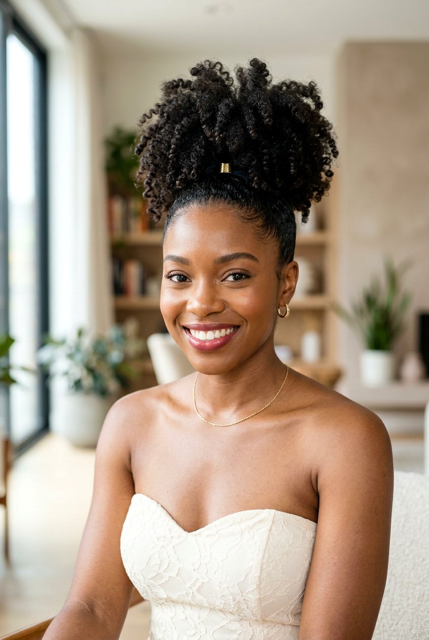 Curly Pineapple Updo For Wedding - 20 wedding hairstyles for curly natural hair - 20 wedding hairstyles for curly natural hair