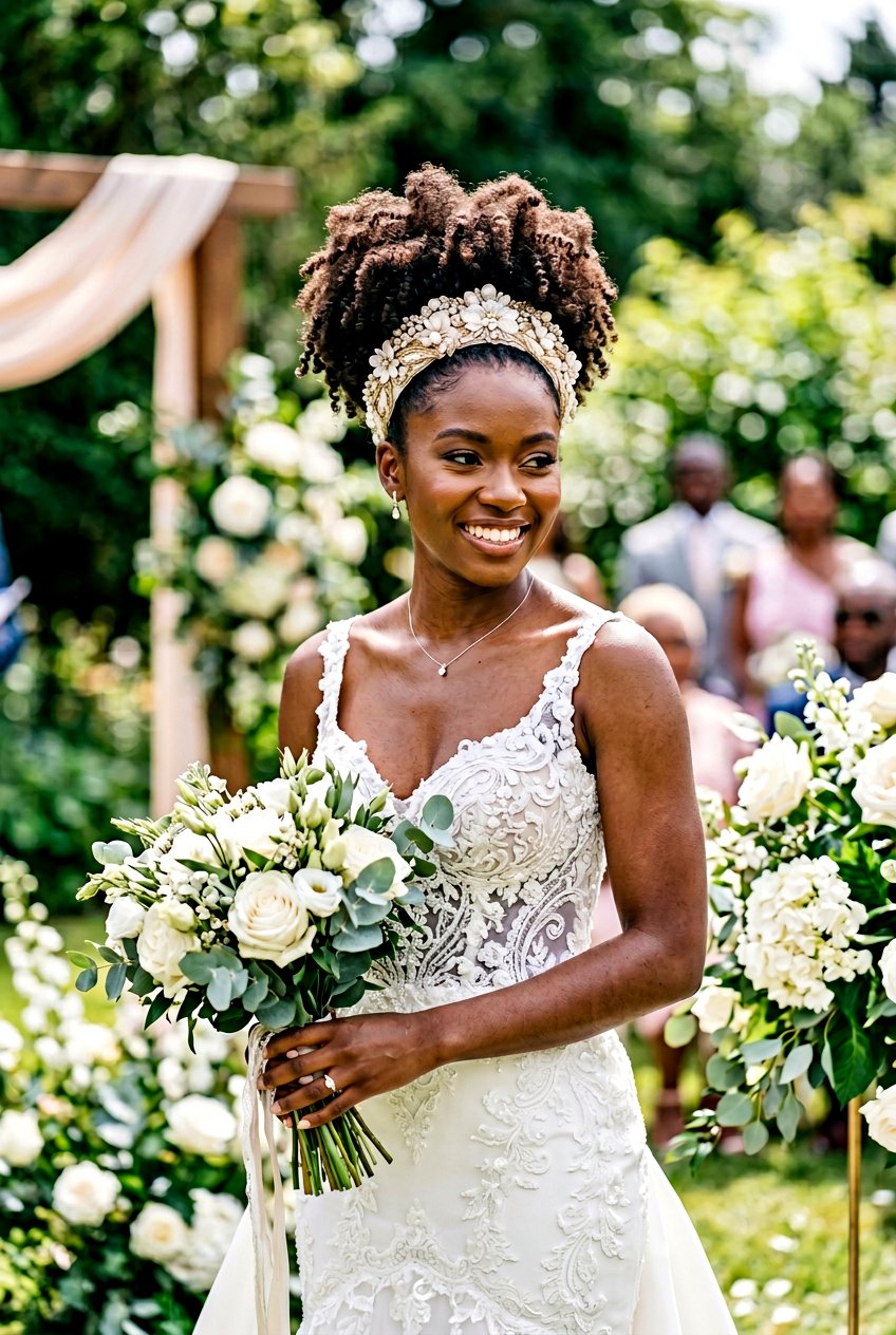 Curly Pineapple Updo for Brides - 20 bridal curly updo for natural hair - 20 bridal curly updo for natural hair