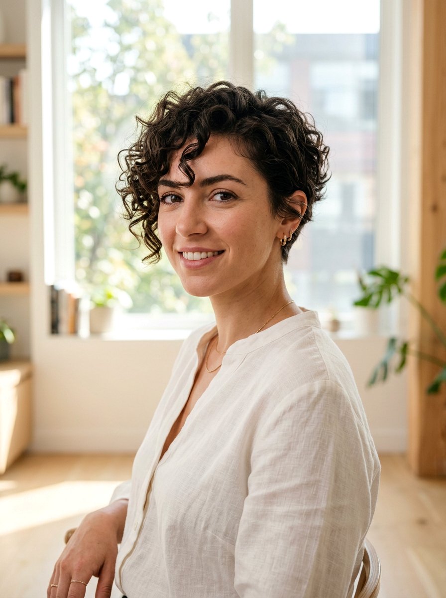 Curly Pixie Bob Hybrid - 20 soft curls hairstyle for older women - 20 soft curls hairstyle for older women