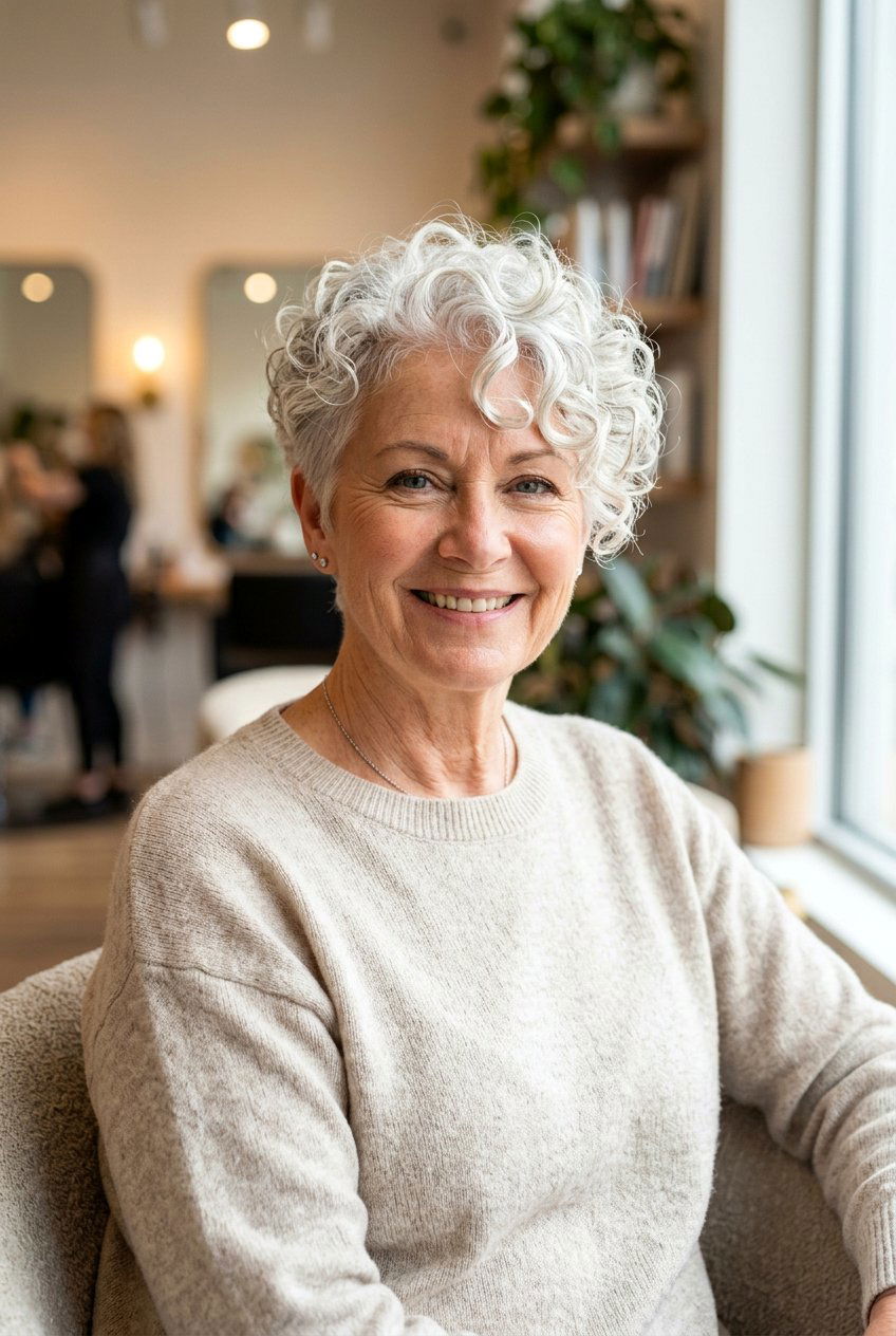 Curly Pixie Cut - 20 pixie cuts for older women - 20 pixie cuts for older women