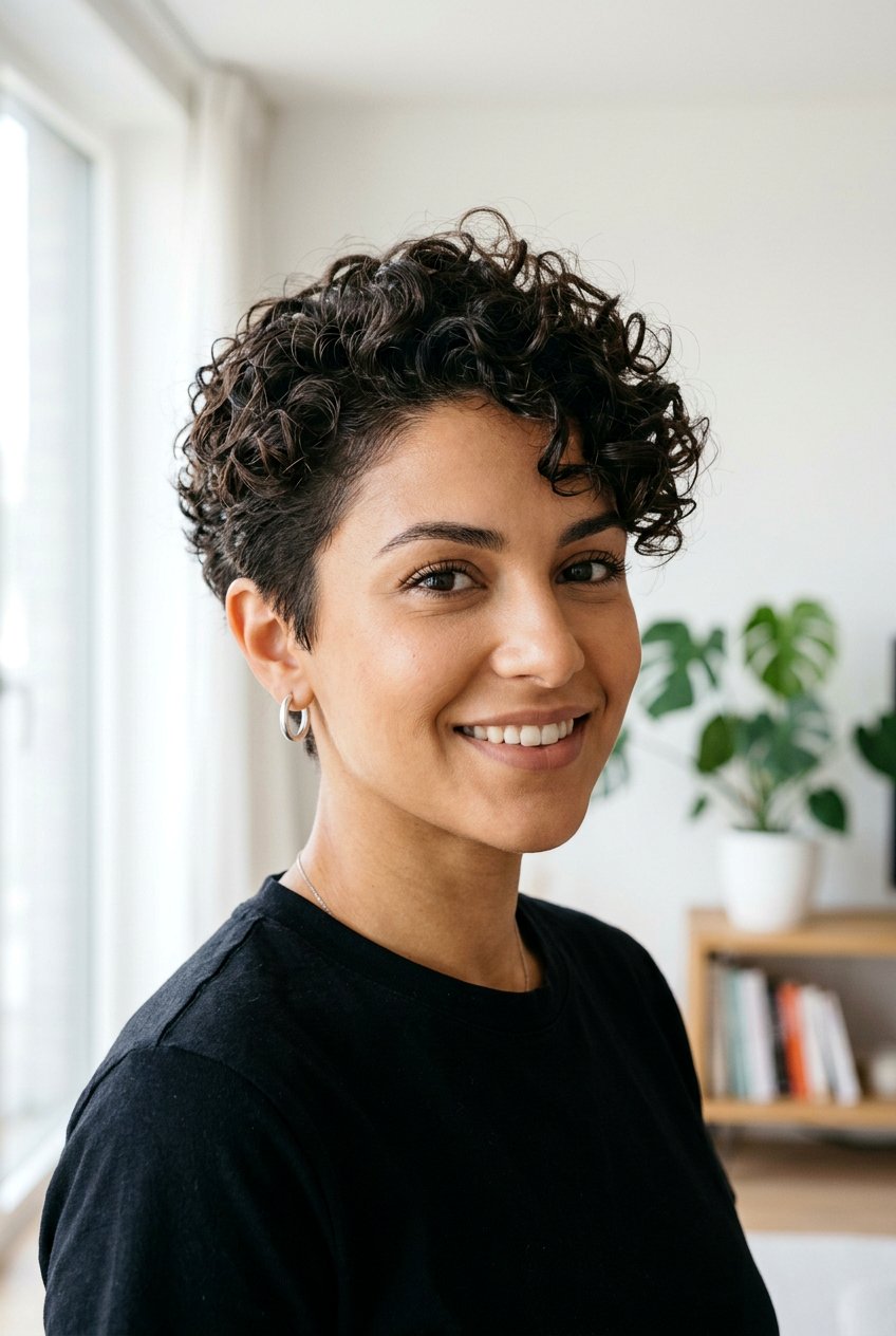 Curly Pixie Cut - 20 curly hairstyle for college girls - 20 curly hairstyle for college girls