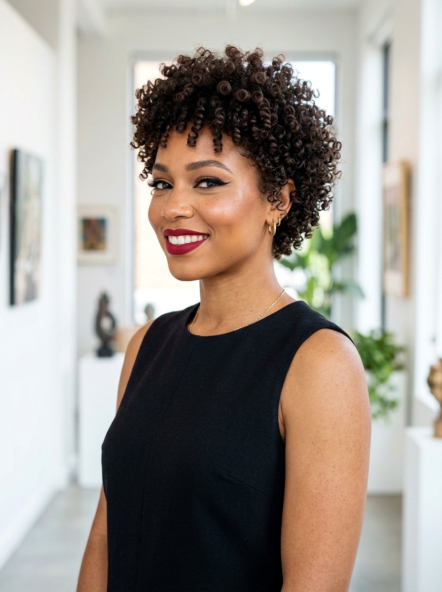 Curly Pixie Cut - 20 party hairstyle for black dress - 20 party hairstyle for black dress