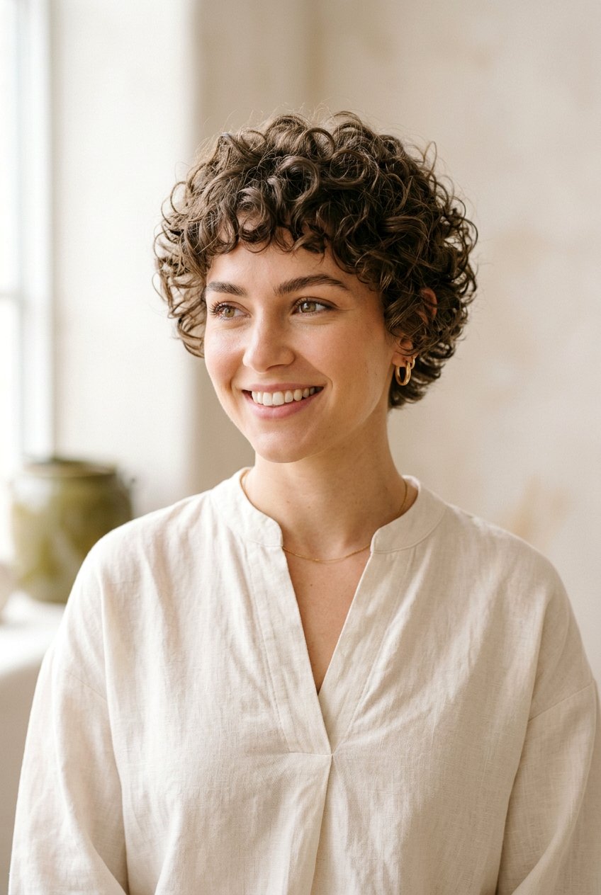 Curly Pixie Cut With Bangs - 20 best haircut for natural curly hair - 20 best haircut for natural curly hair