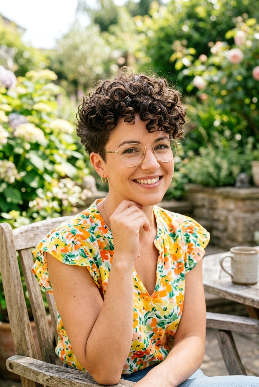 Curly Pixie Cut With Glasses - 20 flattering short haircut for women with glasses - 20 flattering short haircut for women with glasses