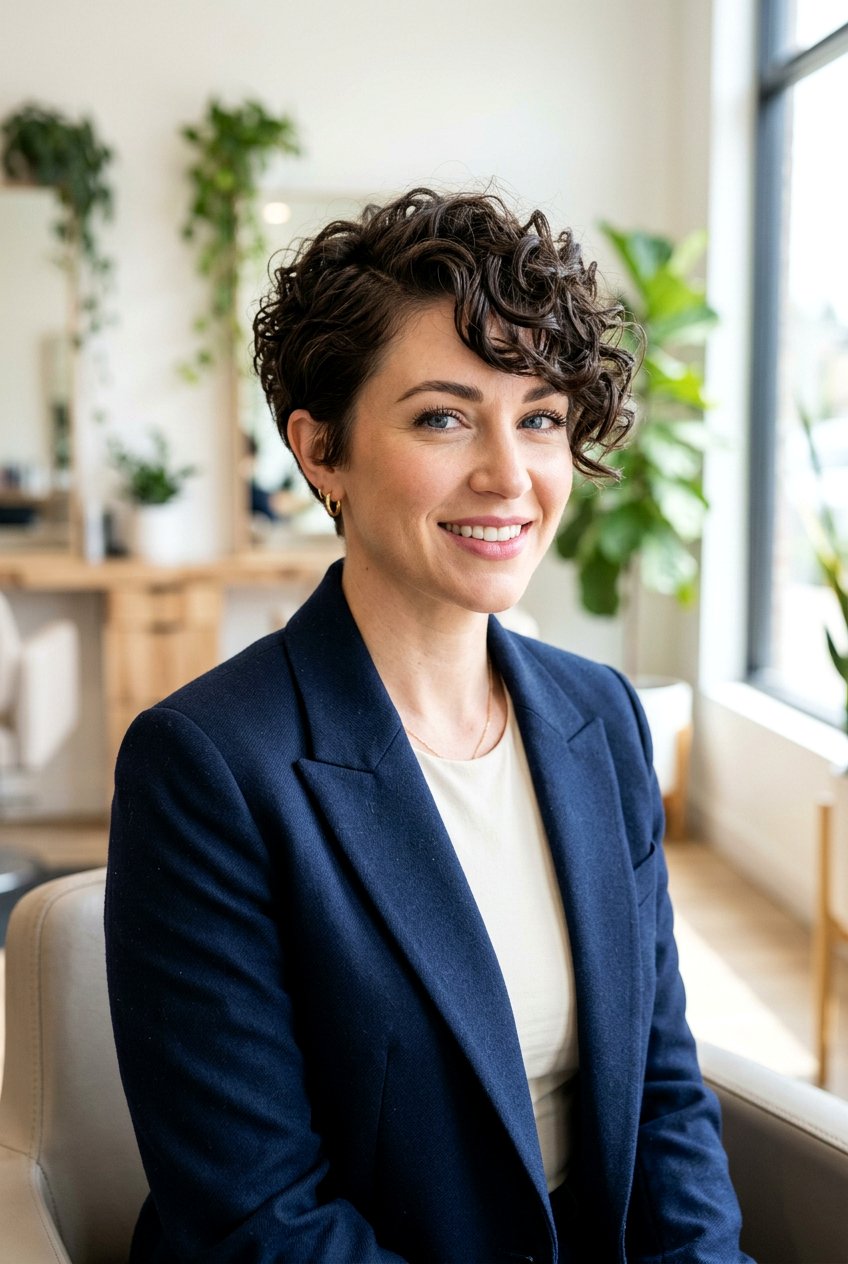 Curly Pixie Cut With Side Bangs - 20 curly haircut with side bangs - 20 curly haircut with side bangs